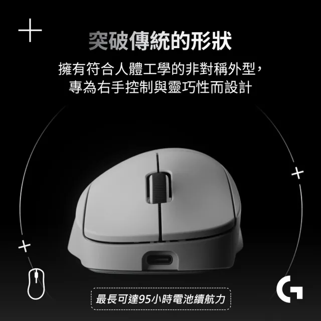 【Logitech G】PRO X SUPERLIGHT 2 DEX無線輕量化電競滑鼠(桃紅)