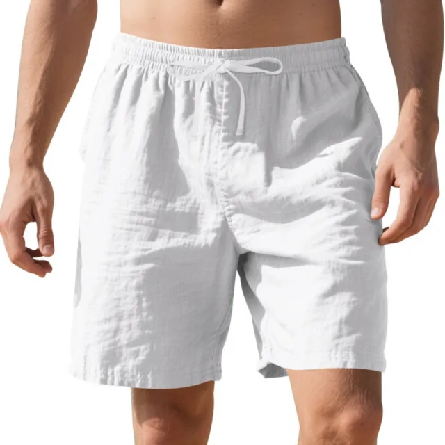 【巴黎精品】快速出貨 男亞麻褲棉麻短褲大碼寬褲透氣吸汗(沙灘五分運動休閒褲男短褲子5色b1a42）
