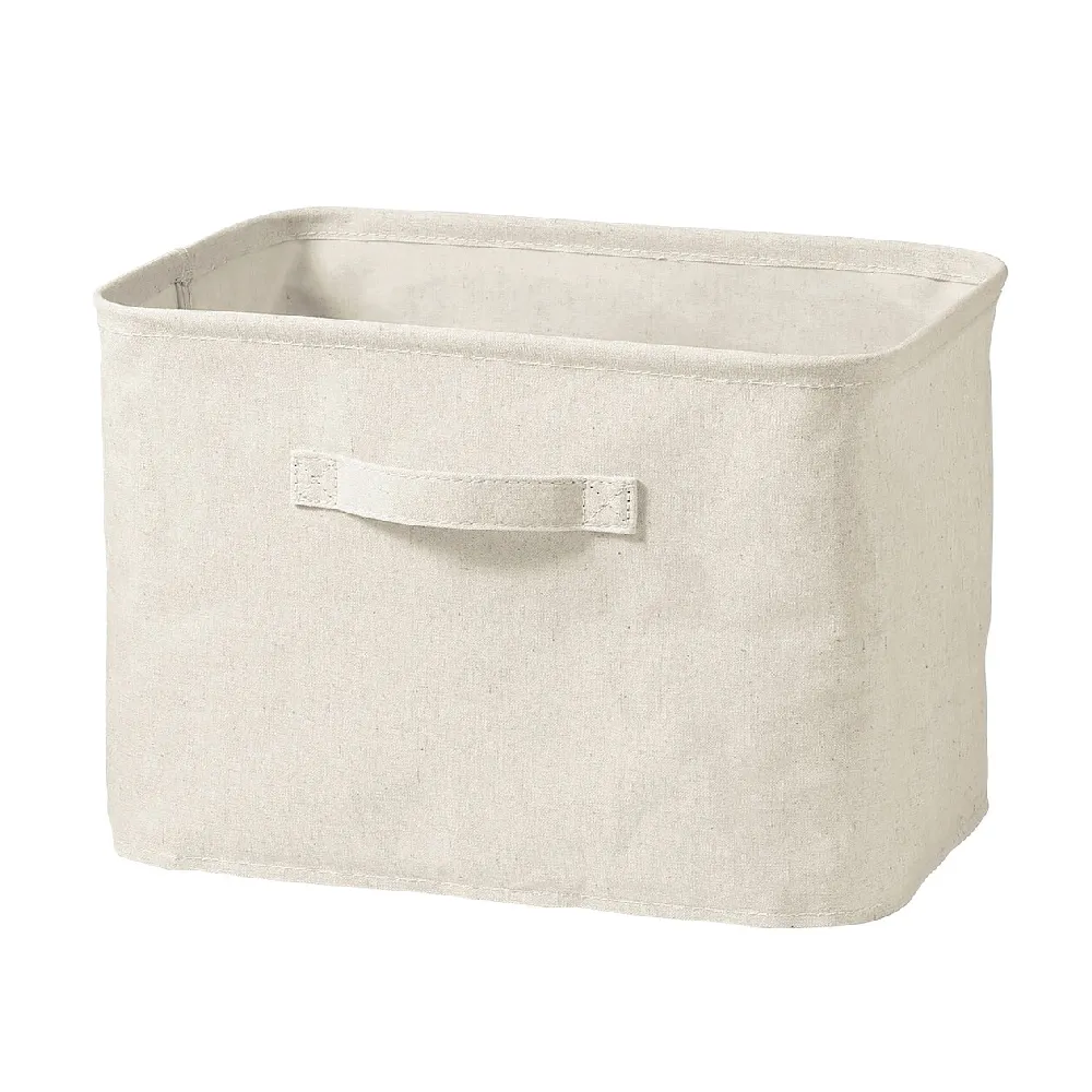 【MUJI 無印良品】聚酯纖維麻收納箱/長方形/中(4入組)