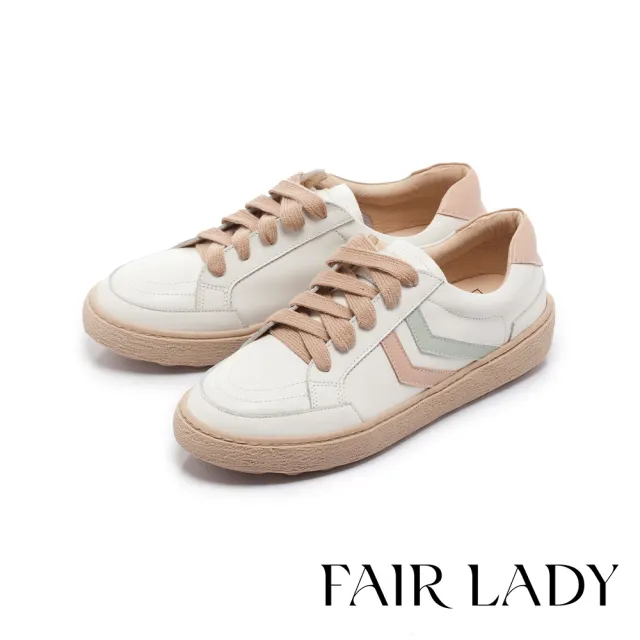 【FAIR LADY】品牌經典 軟實力 馬卡龍色系免綁帶焦糖厚底休閒鞋(粉甜/502389 女鞋)