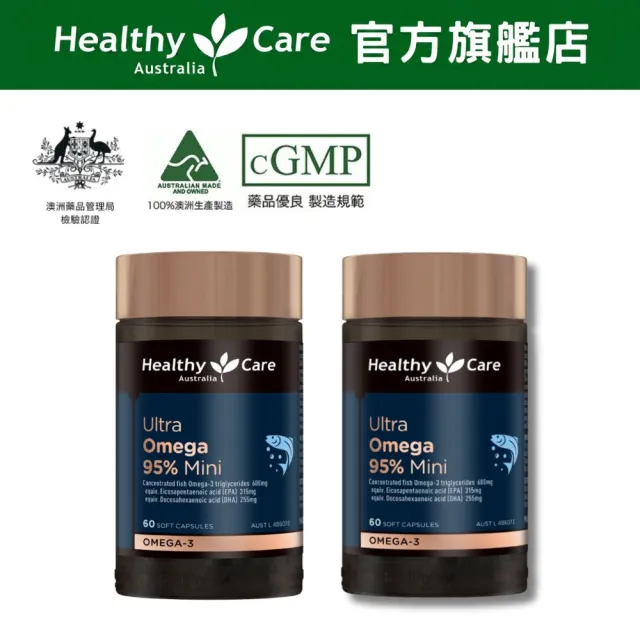 【Healthy care】超級Omega-3 95% 迷你魚油膠囊？二入組