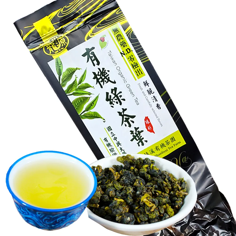 【鑫龍源】台灣綠茶有機茶16包組(50g/包-共800g-有機零檢出ND-無烘焙-無發酵-高山綠茶-球型綠茶-附提袋)