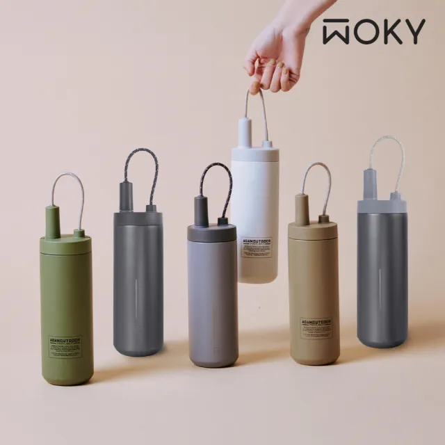 【WOKY 沃廚】純鈦遛遛杯750(附彈跳吸管)+送彈蓋600ml