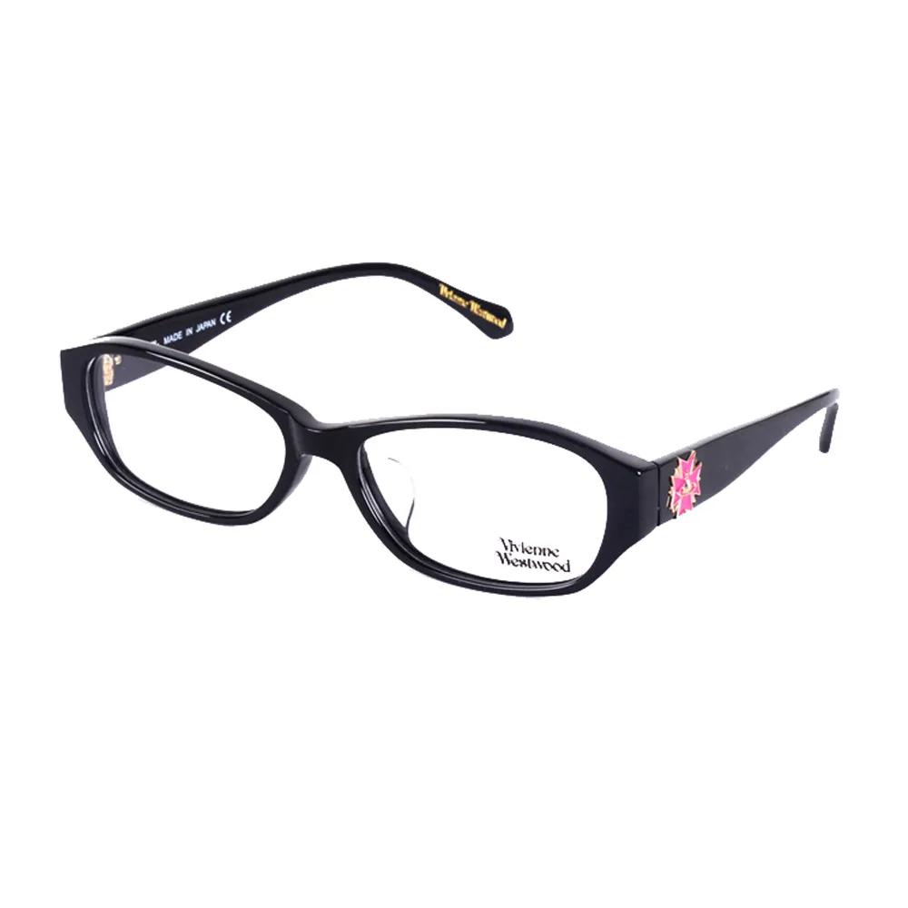 【Vivienne Westwood】龐克多邊形土星款光學鏡框(黑/粉 VW274_01)