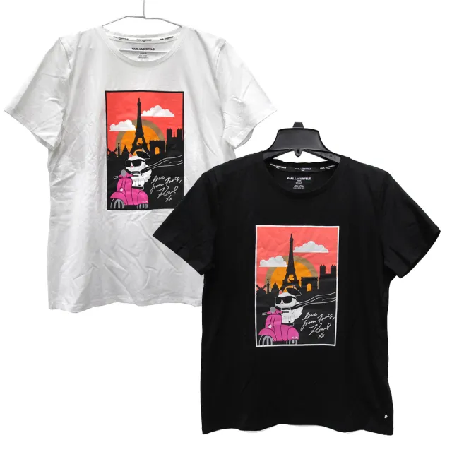 【KARL LAGERFELD 卡爾】圓領短袖棉T(多款、多色)