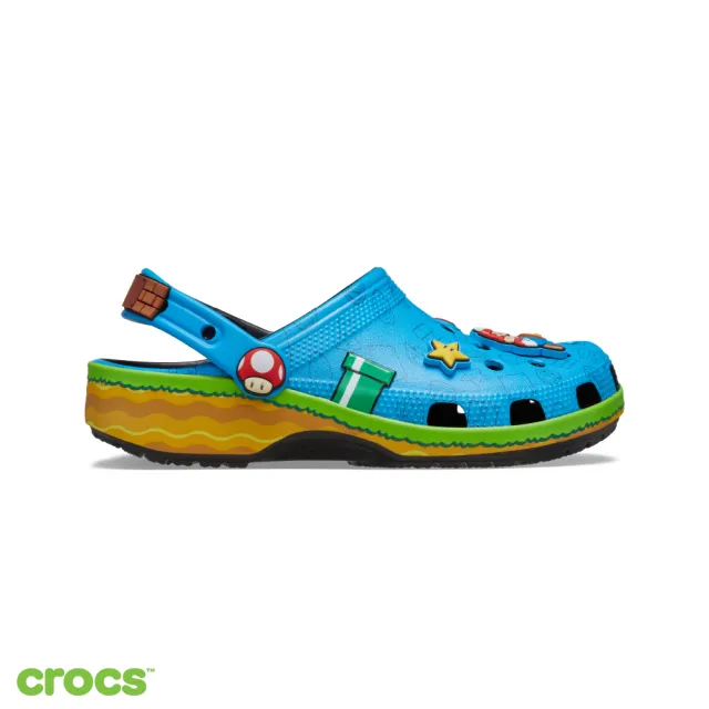 【Crocs】中性鞋 超級瑪利歐聯名 經典克駱格 七彩色(212138-90H)
