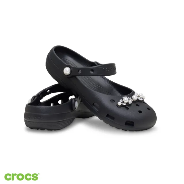 【Crocs】女鞋 經典珍珠芭蕾鞋 洞洞鞋 黑色(213990-001)