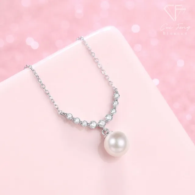 【CF Diamond】項鍊 天然淡水珍珠X莫桑鑽《藏韻》 (36分 雙11 天然淡水珍珠 項鏈 生日禮物)