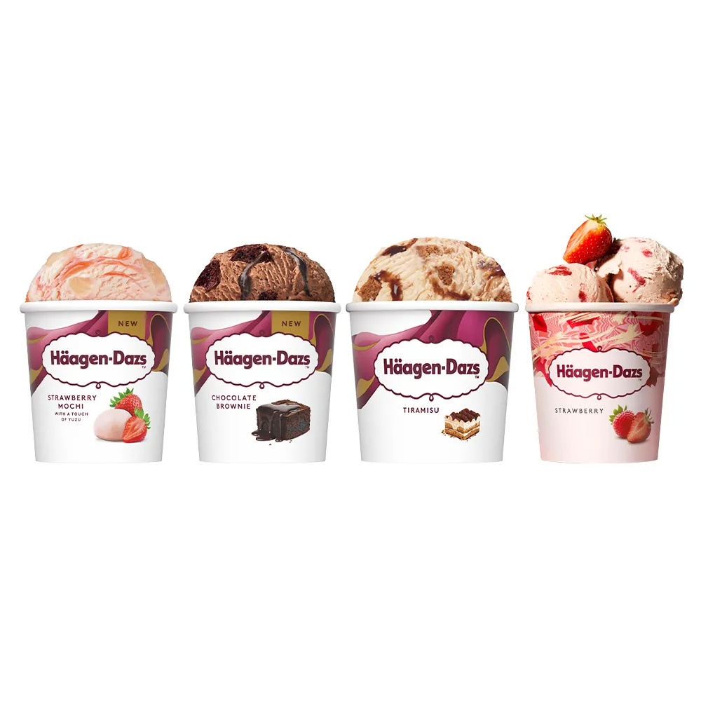 【Haagen-Dazs 哈根達斯】極致寵愛品脫4入組 (7/21-22贈50mo+迷你杯券x1) 新品上市 甜點饗宴