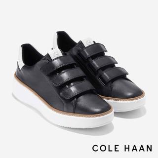 【Cole Haan】GRANDPRO TOPSPIN TRIPLE STRAP SNEAKER 真皮休閒鞋 女款寬楦 黑色(W30409)