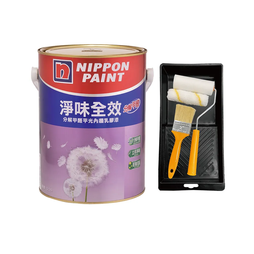 【立邦】淨味全效 分解甲醛乳膠漆 黃色系 電腦調色 含工具(5公升裝：約可塗刷11.5坪)