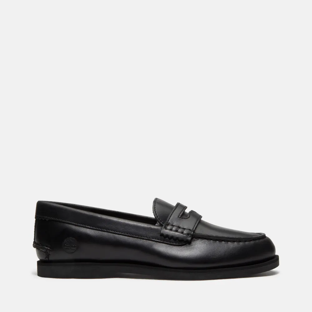 【Timberland】女款黑色經典帆船便鞋(A5MXNW02)