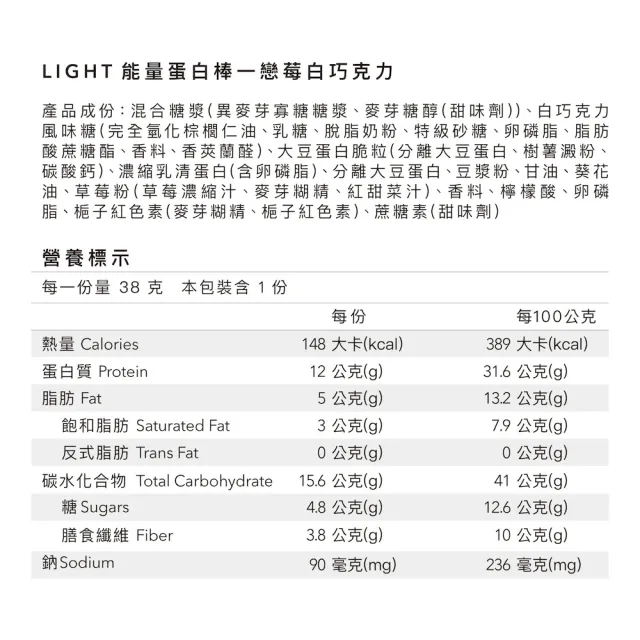 【Body Goals】Light 能量蛋白棒-四種口味(10入/盒)