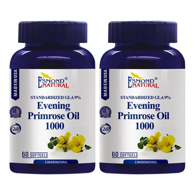 【Esmond Natural 愛司盟】月見草油1000軟膠囊2瓶 (60顆/瓶)