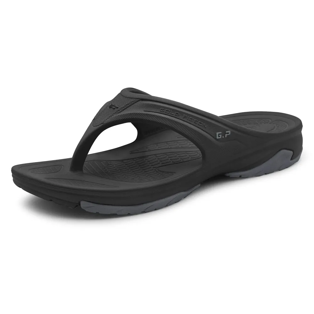 【G.P】AQUOS男女款綠藻彈力防水人字拖鞋A5337-黑色(SIZE:36-44)
