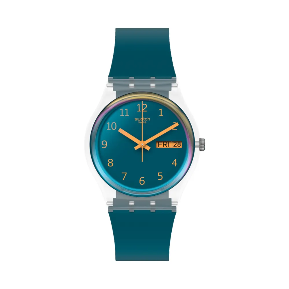 【SWATCH】BLUE AWAY 太陽光譜折射錶盤/經典手錶/男錶/女錶/瑞士製造 SO28K700(34mm)