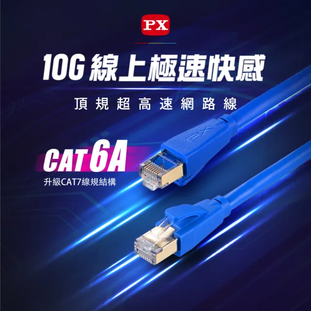 【PX 大通】CAT6A同CAT7網路線Fluke測試10米鋁合金600M乙太10G線纜RJ45攝影機POE交換器ADSL路由器MOD wifi7