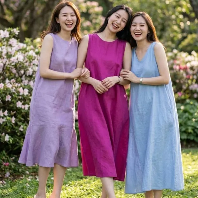 【米蘭精品】多款現貨出清 洋裝無袖連身裙大尺碼女裝連衣裙(亞麻棉麻休閒長裙顯瘦魚尾女裙子多款74kf18)