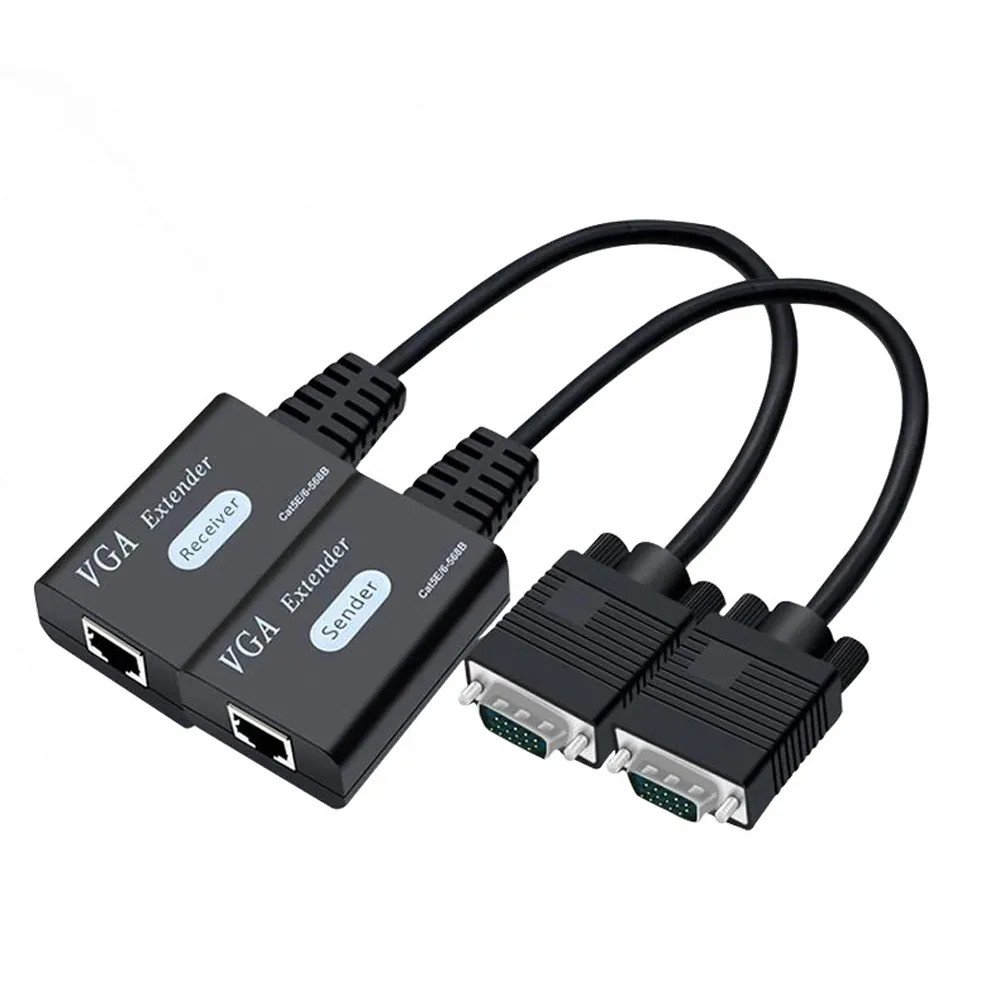 【LineQ】VGA網路線RJ45訊號延長線延長器 60公尺 KS-60(VGA轉接)