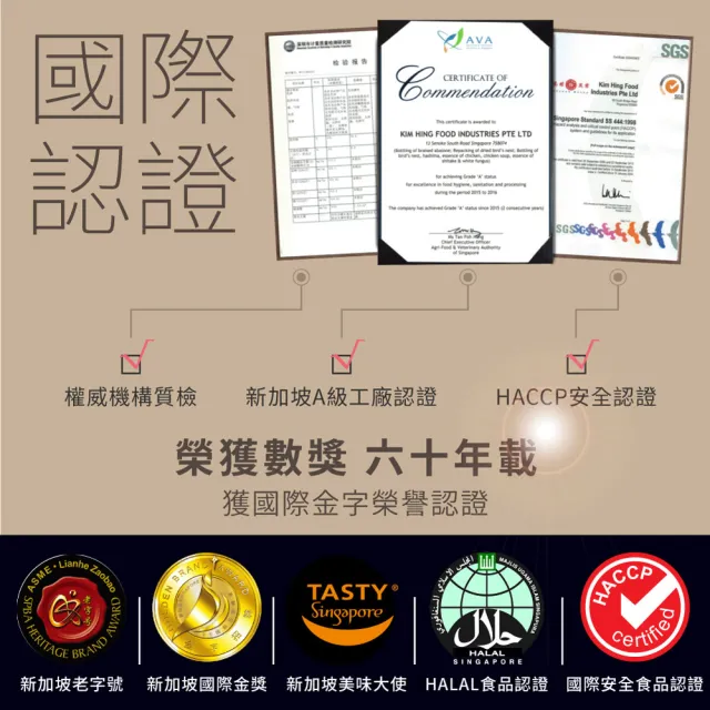 【Dragon Brand 龍標燕窩】金絲官燕濃縮冰糖燕窩 禮盒 150g x2瓶裝（盒）每瓶燕窩固形物含量135g 濃度90％