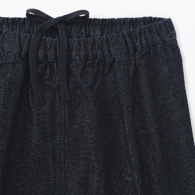 【MUJI 無印良品】女水洗丹寧舒適裙(深藍)