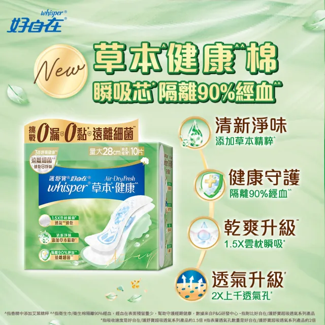 【好自在】Air-Dry 雲枕瞬吸/草本健康衛生棉 嘗鮮超值組(普通量組/量大組 任選)