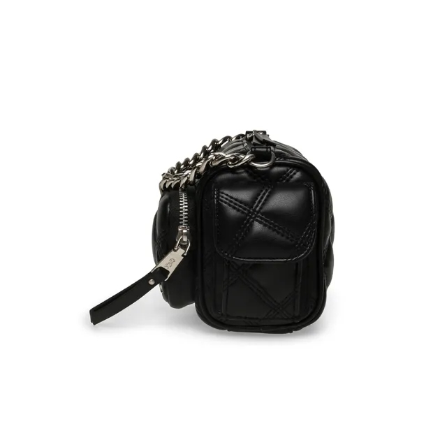 【steve madden】雙口袋粗鏈條機能斜背包BMINNY(黑色)