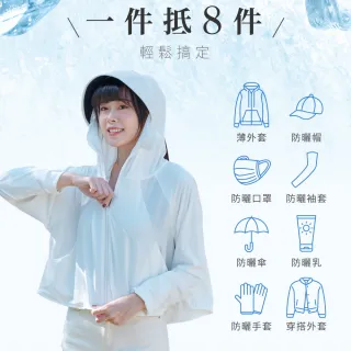 【VOLA 維菈】UPF50 短版防曬外套 寬版外套 冰絲防曬外套 涼感防曬外套 透氣設計 翻蓋手套 可拆帽簷