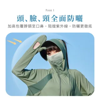 【VOLA 維菈】UPF50 短版防曬外套 寬版外套 冰絲防曬外套 涼感防曬外套 透氣設計 翻蓋手套 可拆帽簷