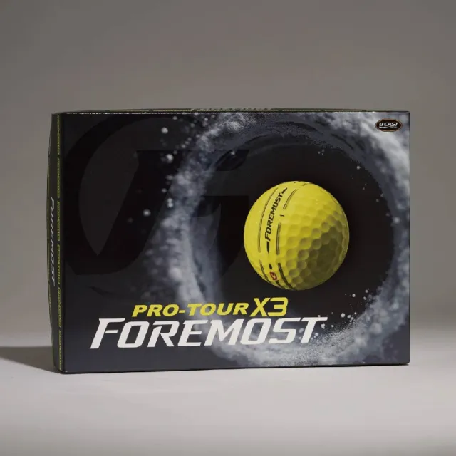 【Foremost】Pro-Tour X3  燦燦黃 三層球 高爾夫球