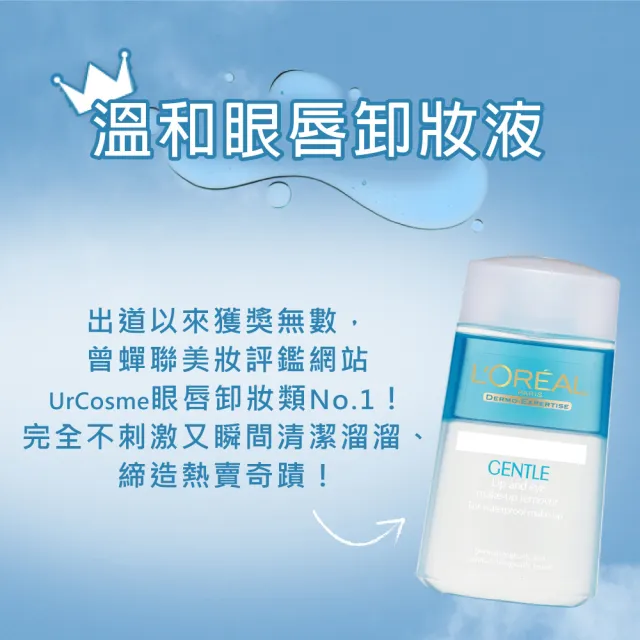 【L’OREAL Paris 巴黎萊雅】溫和眼唇卸妝液125ml (卸妝水/卸妝)