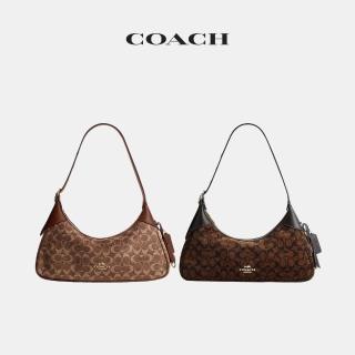 【COACH】蔻馳官方直營 ELLA小號經典標誌繩絨織物單肩手袋 單肩包-多色任選(CDV37)