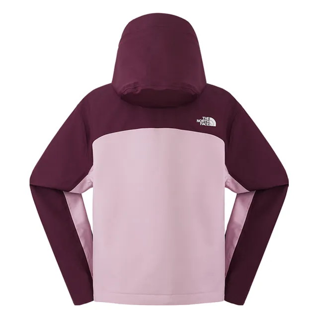 【The North Face】北面女款粉色DRYVENT防水連帽衝鋒衣｜8J6X0DA