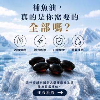 【PURES 純萃生技】南極冰鑽磷蝦油-盒裝精裝/30顆 2入組(八效合一 嚴選挪威Aker Superba磷蝦油)