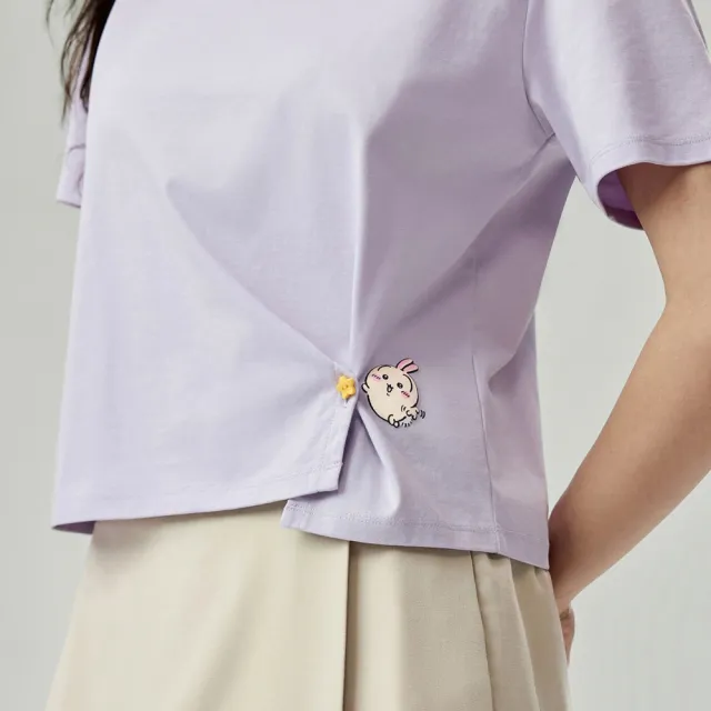 【GIORDANO 佐丹奴】女裝吉伊卡哇印花短袖T恤 CHiiKAWA系列(32 蘭花瓣紫)