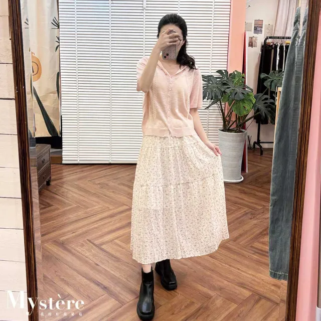 【my stere 我的時尚秘境】氣質小碎花長裙 三色 蛋糕裙 碎花裙 花裙 韓系長裙 日系長裙 氣 