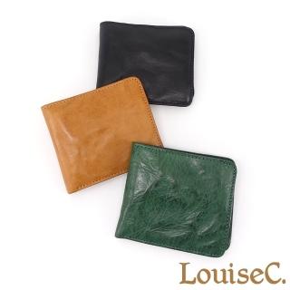 【LouiseC.】Tree House 植鞣革牛皮簡約中性真皮短夾-3色(YSQS4079)
