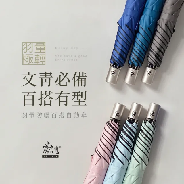 【雨之情】羽量防曬百搭自動傘(雨傘 折疊傘 遮陽傘 防曬 自動折傘)
