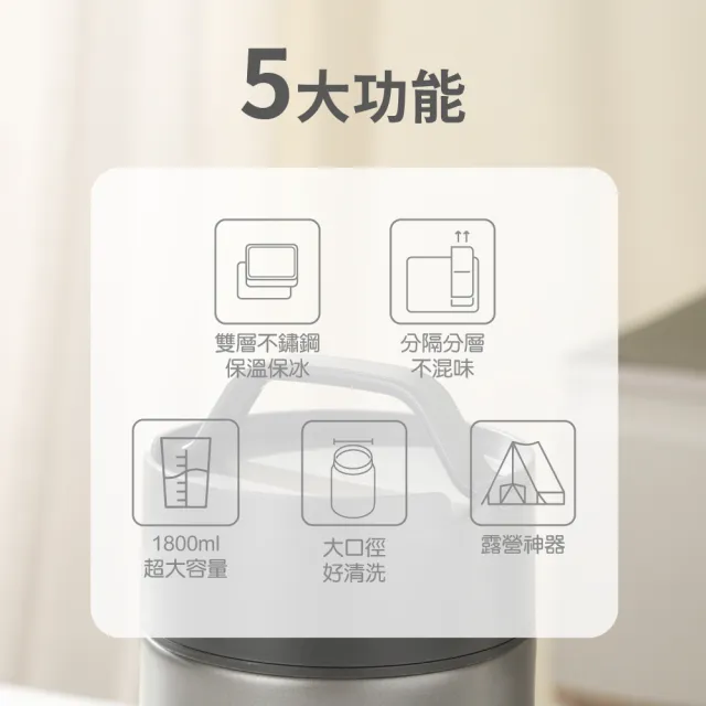 【MASIONS 美心】維多利亞  頂級不鏽鋼雙層真空保溫燜燒鍋/燜燒提鍋/燜燒罐(大容量1800ml)