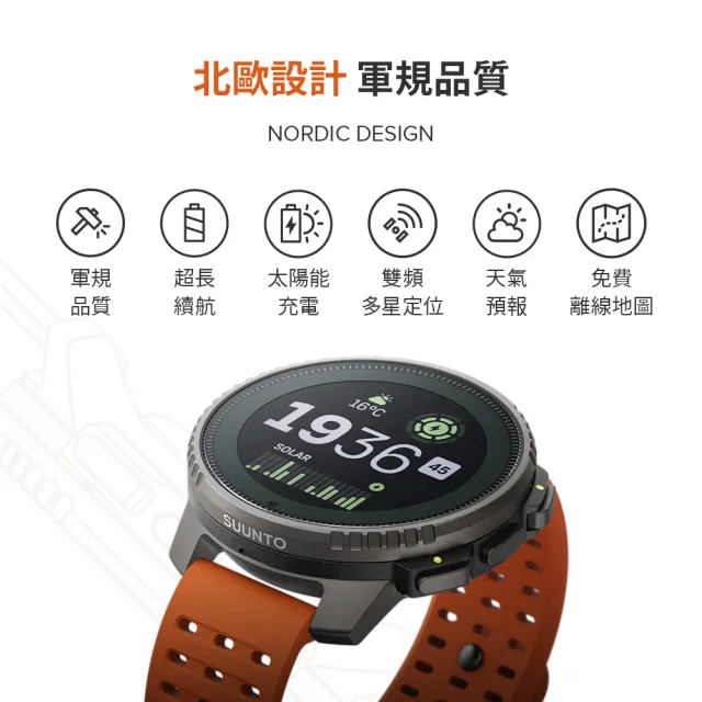 【SUUNTO】Vertical Solar 戶外探險運動手錶 鈦合金