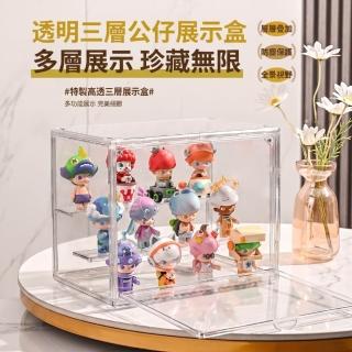 【RoLife 簡約生活】透明三層公仔展示盒(盲盒/公仔盒/收納盒/展示櫃/壓克力)
