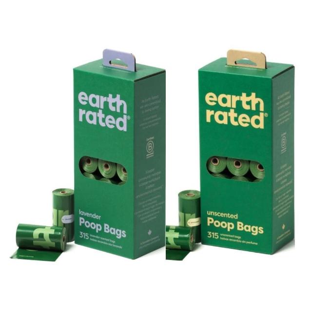【Earth Rated】環保撿便袋-補充盒（3代）〈21捲裝 315抽〉*2入組 (寵物環境清潔)