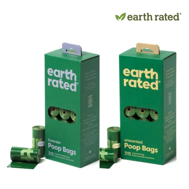 【Earth Rated】環保撿便袋-補充盒（3代）〈21捲裝 315抽〉*2入組 (寵物環境清潔)