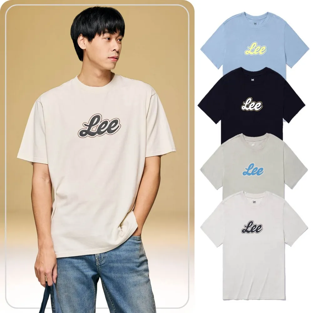 【Lee】男裝 短袖T恤 / 胸前草寫 LOGO印花 共4色 舒適版型(LB402029)