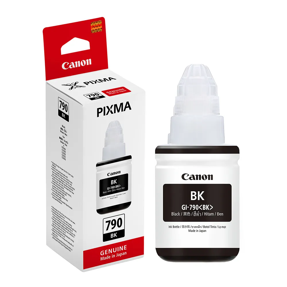 【Canon】官方直營 GI-790BK 原廠黑色墨水(適用機型：G1000/G1010/G2002/G2010/G3000/G3010/G4000/G4010)