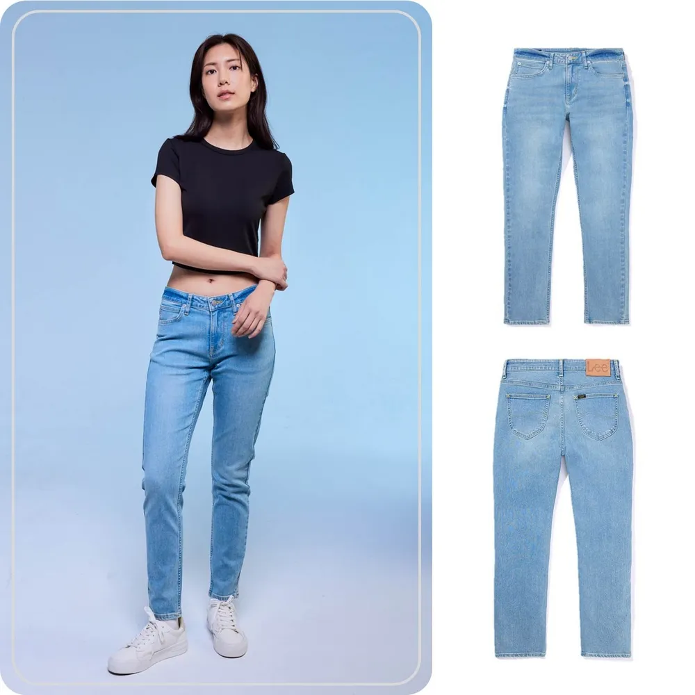 【Lee】女裝 牛仔褲 / 401 中腰合身小直筒 淺藍洗水(LB417032838)