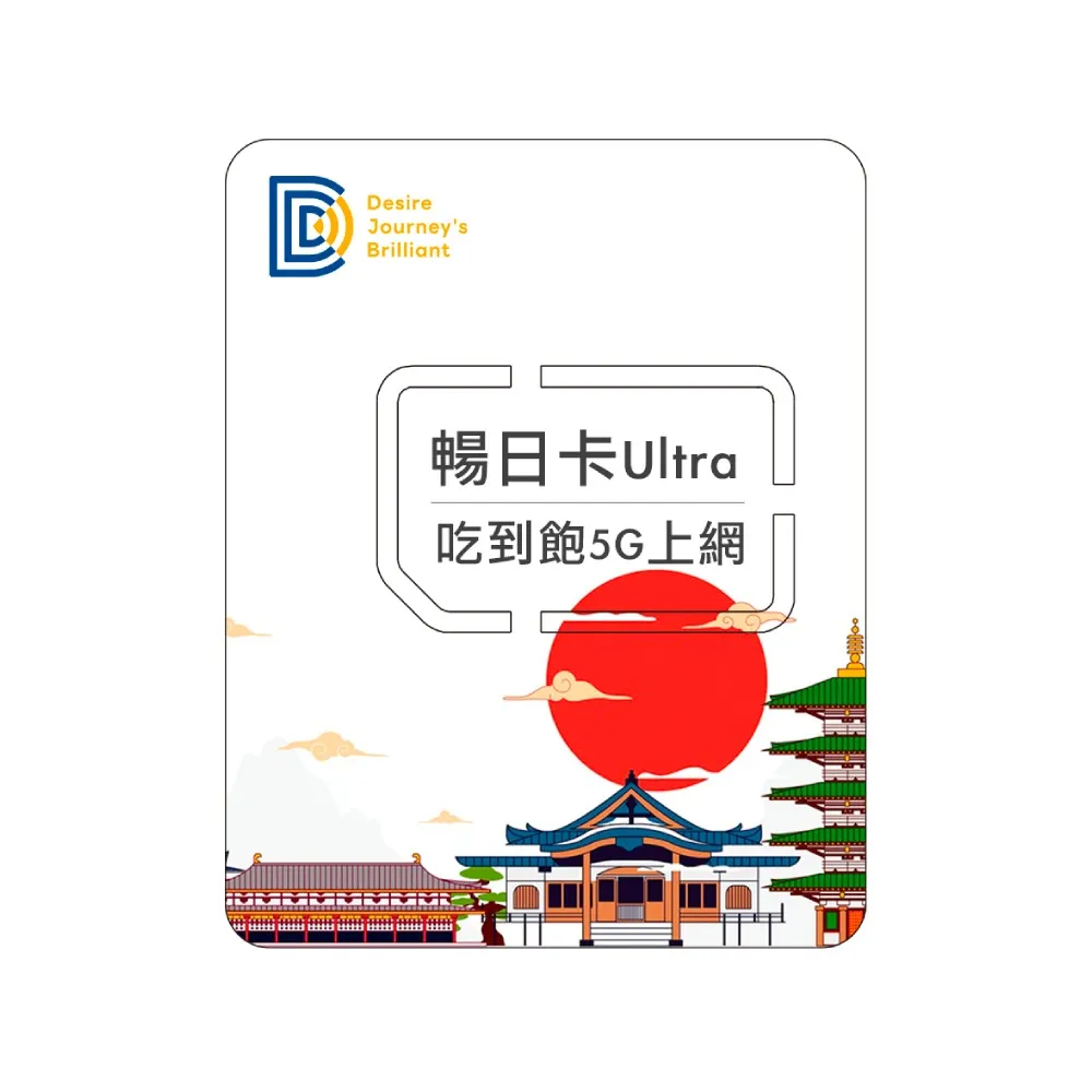 【DJB SIM】暢日卡ULTRA-日本5G網卡 9天吃到飽不降速(四大電信商資源共享)