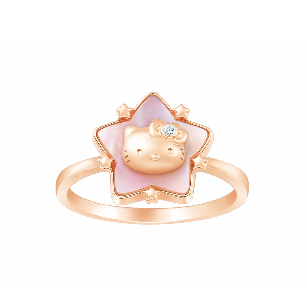 【Just Diamond】鎮金店 18K玫瑰金 Hello Kitty 讓愛轉動 鑽石戒指