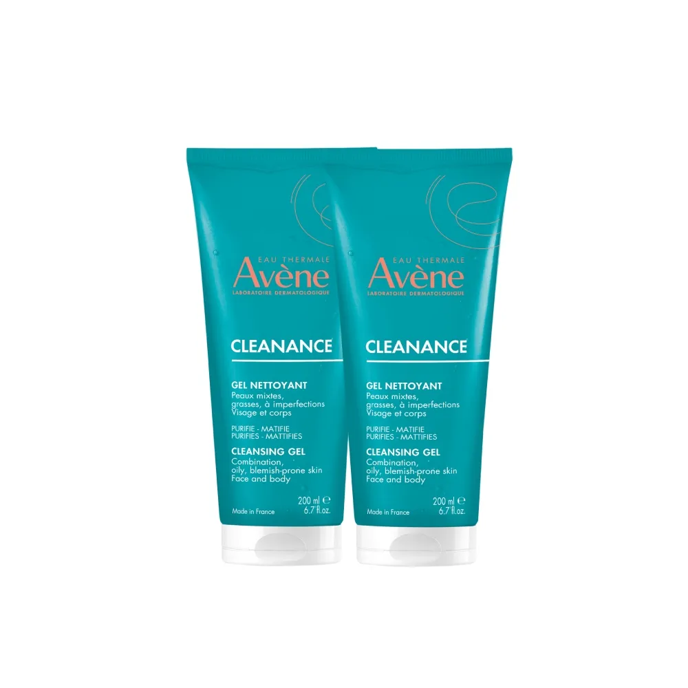 【Avene 雅漾官方直營】控油舒緩潔膚凝膠200ml_2入組(減少粉刺 揮別油光)