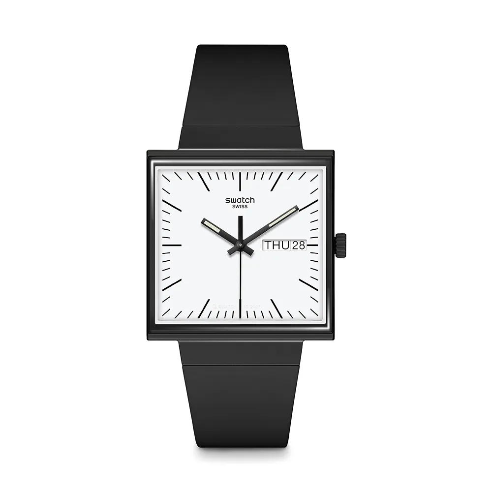 【SWATCH】WHAT IF BLACK? 經典手錶/女錶/瑞士製造 SO34B700(33mm)